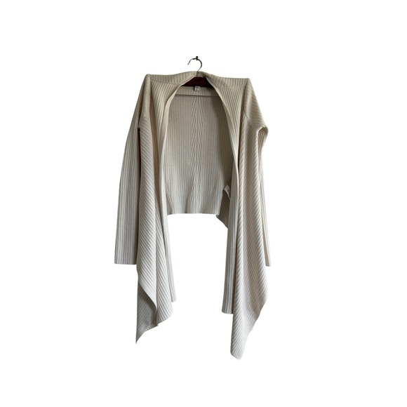 Athleta Ribbed Wrap Sweater Cardigan Open Front Extra Fine‎ Merino Wool S - Picture 1 of 5